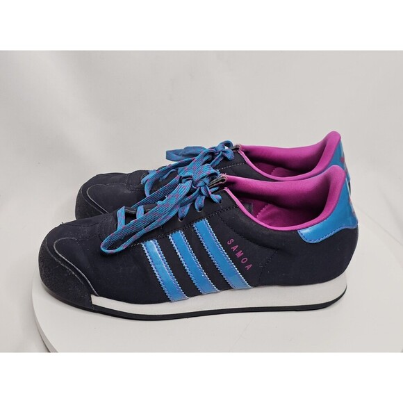 Adidas Samoa Neon Blue/fushia Pink Casual Y2k Style Sneakers Womens Size 7 - Picture 1 of 8